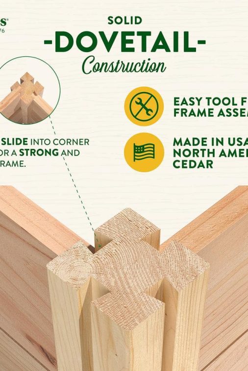 Greenes Fence 8 ft. x 12 ft. x 16.5 in. Premium Cedar U-Shaped Raised Garden Bed with CritterGuard Fencing RCUSB8X12CG - Image 6