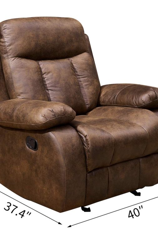 Betsy Furniture 3-PC Microfiber Fabric Recliner Set Living Room Set in Brown, Sofa Loveseat Chair Pillow Top Backrest and Armrests 8028 (Living Room Set 3+2+1) - Image 6