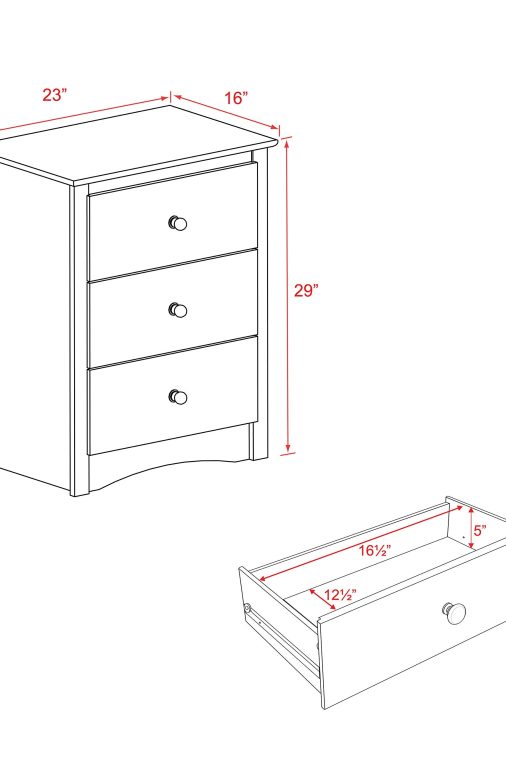 Prepac BDC 2403 Sonoma Nightstand 3 Drawer - Image 4