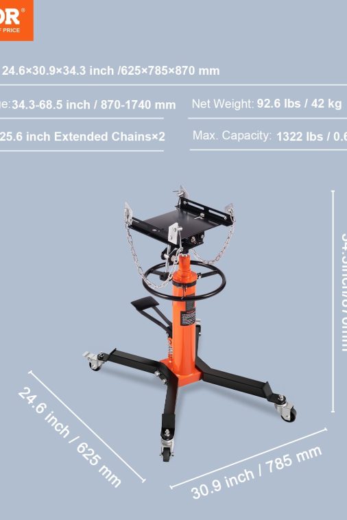 SKYSHALO Hydraulic Transmission Jack 1322 lbs 360° Swivel Wheels For Car Lift - Image 8