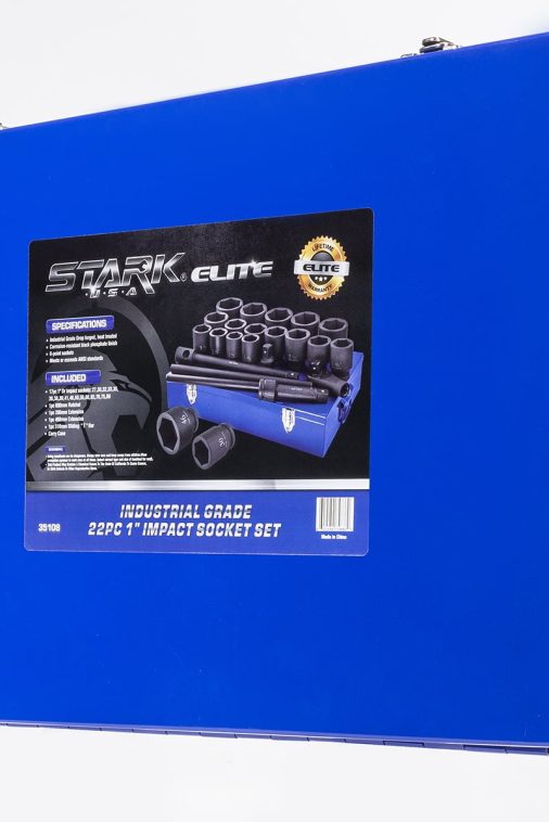 STARK USA 21Pcs 1" Drive Jumbo Extension Set 6 Point Impact Sockets Wrench Set with Case - Image 7