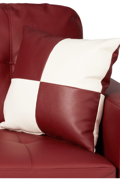 Beverly Fine Furniture Left Facing Russes Sectional Sofa Set With Ottoman, RED - Image 7