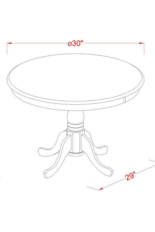 East West Furniture EDGR3-WHI-W Eden 3 Piece Kitchen Counter Set for Small Spaces Contains a Round Room Table with Pedestal and 2 Dining Chairs, 30x30 Inch, Buttermilk & Cherry - Image 6