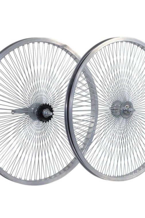 Villy Custom | 140 Spoke Silver Alloy Wheels Single-Speed Wheelset (1 Front & 1 Rear Coaster BRAKE)