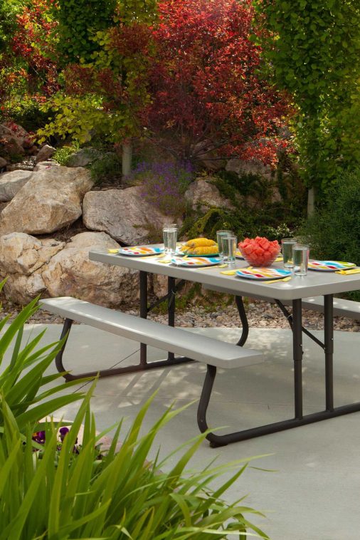 Lifetime 6 Foot Folding Picnic Table, Putty, 22119 - Image 5