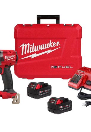 Milwaukee 2962-22R M18 Fuel 18 V 5 amps 1/2 in. Cordless Brushless Mid-Torque Impact Wrench Kit