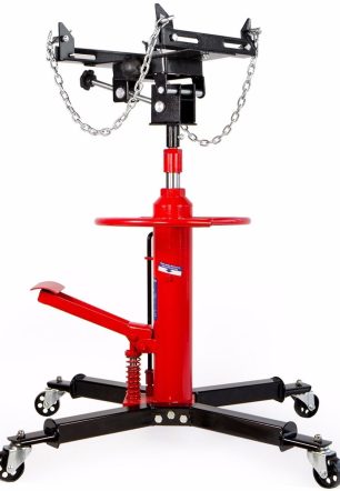 STARK USA Telescoping Hydraulic Transmission Floor Jack Foot Pedal with Caster Wheel Safety Chain, 1/2-Ton Capacity