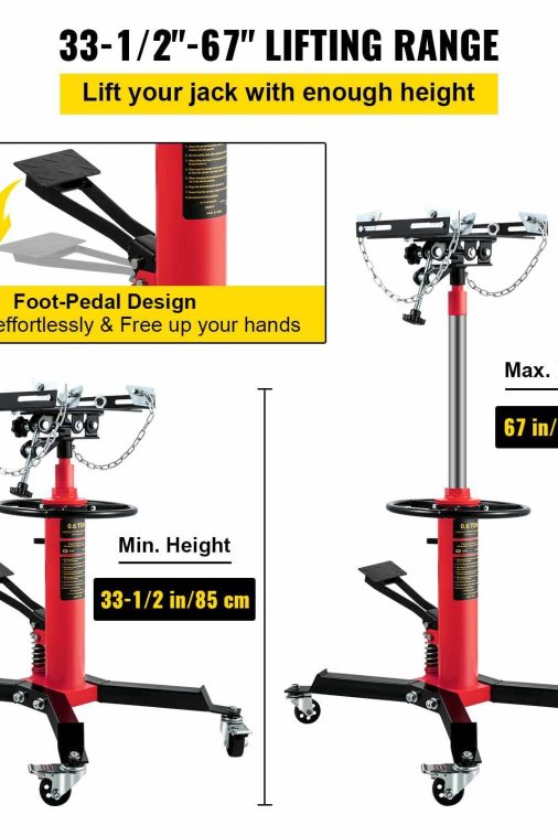BENTISM Transmission Jack 1322 lbs 2-Stage Hydraulic High Lift Vertical Telescopic - Image 4
