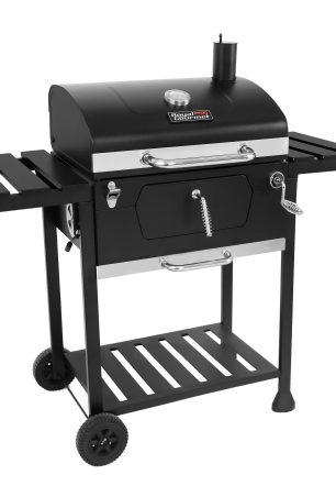 Royal Gourmet CD1824EN 24u201d Charcoal Grill Outdoor Smoker with Side Tables Backyard Griller Party BBQ Picnic Patio Cooking, Black