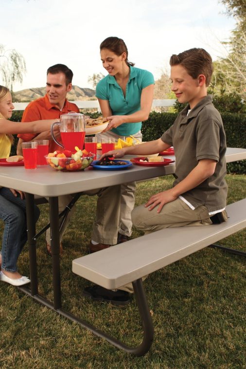 Lifetime 6 Foot Folding Picnic Table, Putty, 22119 - Image 3