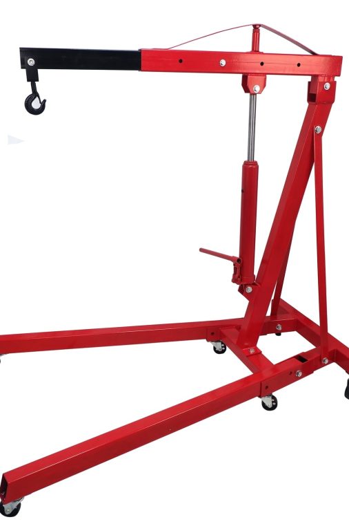 HTTMT- 2 TON Red 4400lb Heavy Duty Engine Motor Hoist Cherry Picker Shop Crane Lift