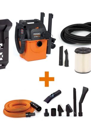 5 Gal. 5.0 Peak HP Portable Wall-Mountable Wet/Dry Shop Vacuum with LED Lighted Car Nozzle and Premium Car Cleaning Kit WD5500B