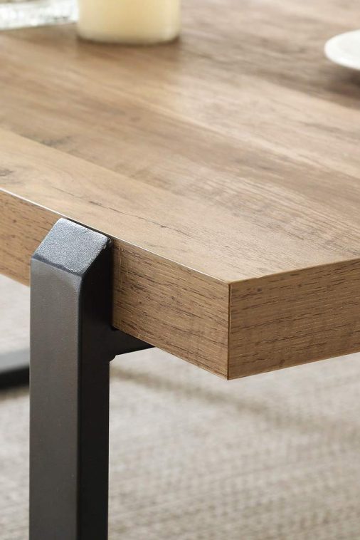 FOLUBAN Rustic Coffee Table,Wood and Metal Industrial Cocktail Tableu00a0for Living Room, 47 Inch Oak - Image 6