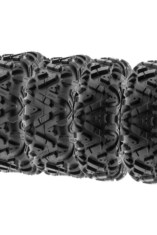 SunF All Terrain ATV UTV Tires 25x8-12 and 25x10-12 6 PR A033 (Complete Full Set of 4)