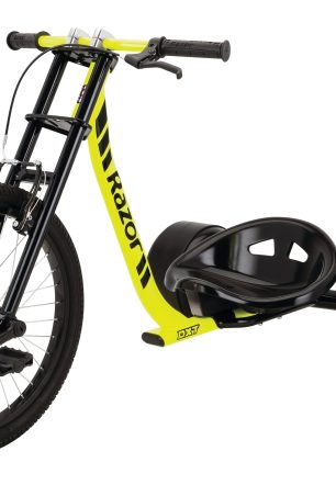 Razor DXT Drift Trike Black/ Yellow- Three Wheeled Drifting Ride on