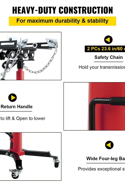 BENTISM Transmission Jack 1322 lbs 2-Stage Hydraulic High Lift Vertical Telescopic - Image 7