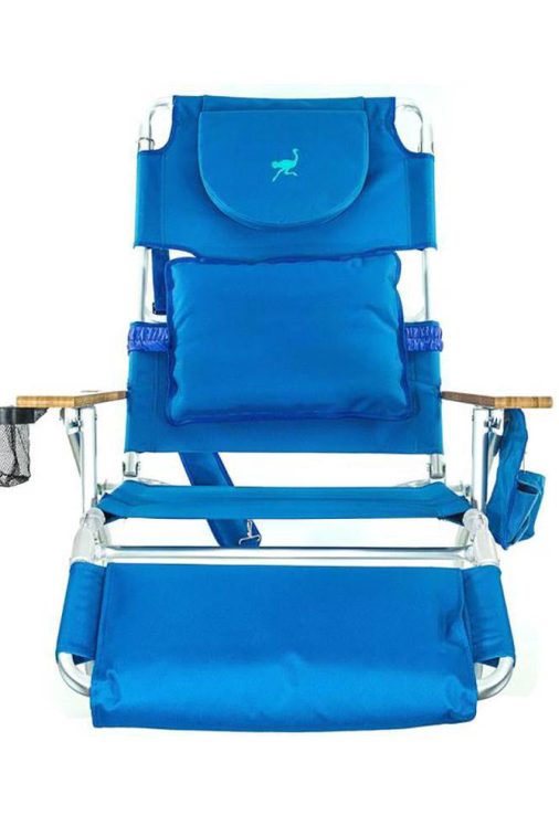 Ostrich Deluxe Padded 3-N-1 Outdoor Lounge Reclining Beach Chair, Blue (4 Pack) - Image 4