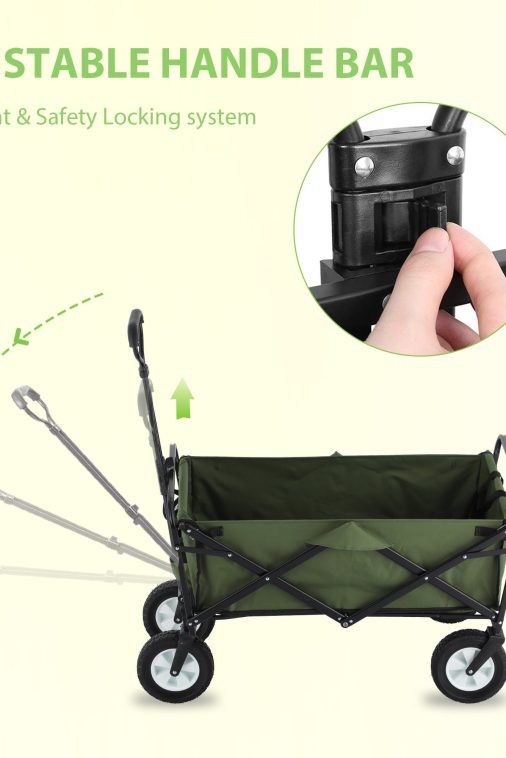 Folding Wagon Cart Outdoor Utility Wagon Foldable Portable Garden Cart 220lb Large Capacity - Image 4
