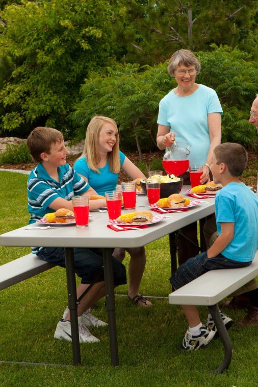 Lifetime 6 Foot Folding Picnic Table, Putty, 22119 - Image 9