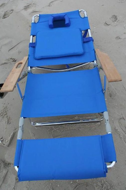 Ostrich Deluxe Padded 3-N-1 Outdoor Lounge Reclining Beach Chair, Blue (4 Pack) - Image 8
