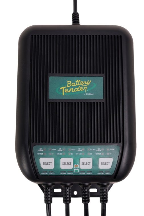 Battery Tender 4 Bank Multibank Charger - 12 AMP (3 AMPs Per Bank) - Selectable 12V / 6V - Smart and Switchable Multi Battery Charger and Maintainer for Marine Applications - 022-1004-DL-WH