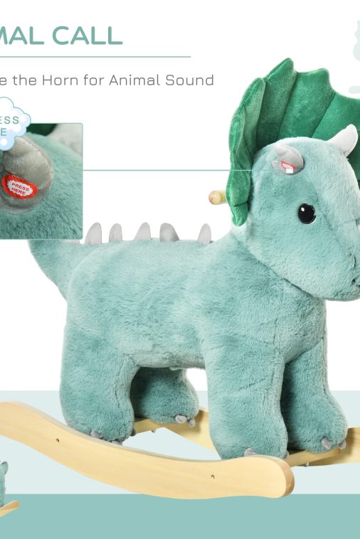 Qaba Rocking Triceratops Shaped Rocker Realistic - Image 6