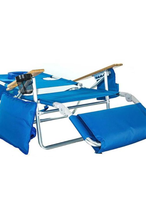 Ostrich Deluxe Padded 3-N-1 Outdoor Lounge Reclining Beach Chair, Blue (4 Pack) - Image 6