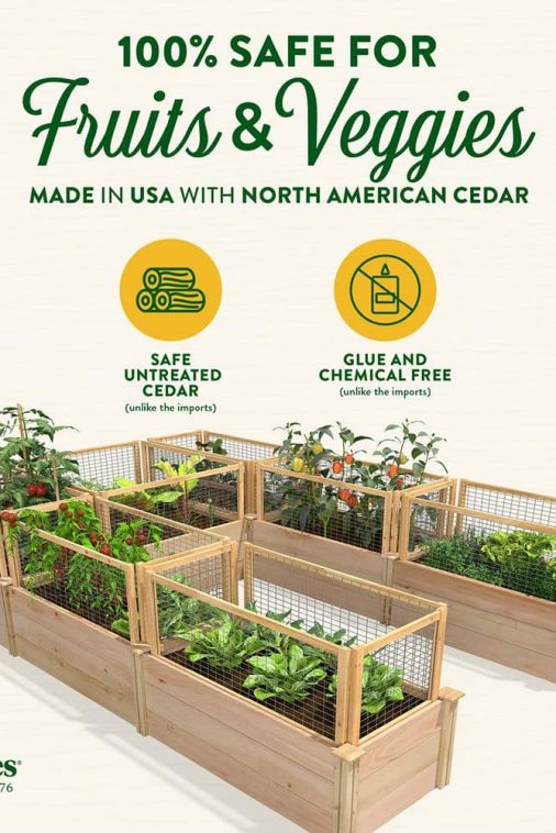 Greenes Fence 8 ft. x 12 ft. x 16.5 in. Premium Cedar U-Shaped Raised Garden Bed with CritterGuard Fencing RCUSB8X12CG - Image 4