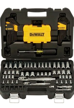 DEWALT DWMT73801 108-Piece Mechanics Tool Set (6pt 1/4" & 3/8" Drive) (SAE & Met