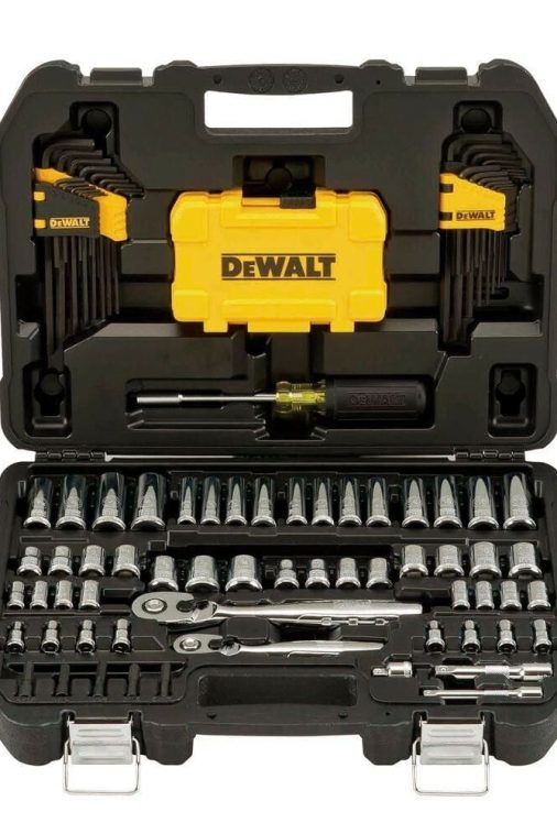 DEWALT DWMT73801 108-Piece Mechanics Tool Set (6pt 1/4" & 3/8" Drive) (SAE & Met