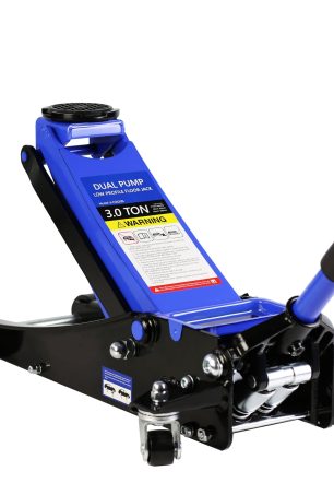 Sesslife Blue Low Profile Floor Jack, 3 Ton Capacity, Heavy Duty Steel Racing Car Floor Jack with Dual Piston Quick Lift Pump, Hydraulic Floor Jack Lifting Range 3.3"-19.7"