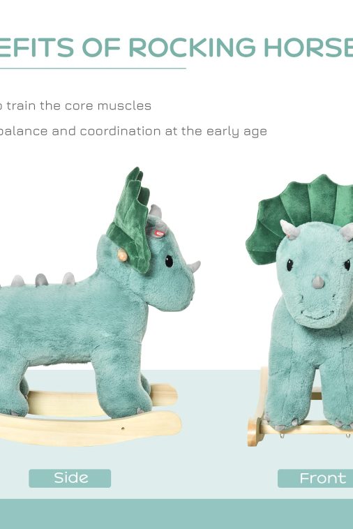 Qaba Rocking Triceratops Shaped Rocker Realistic - Image 7